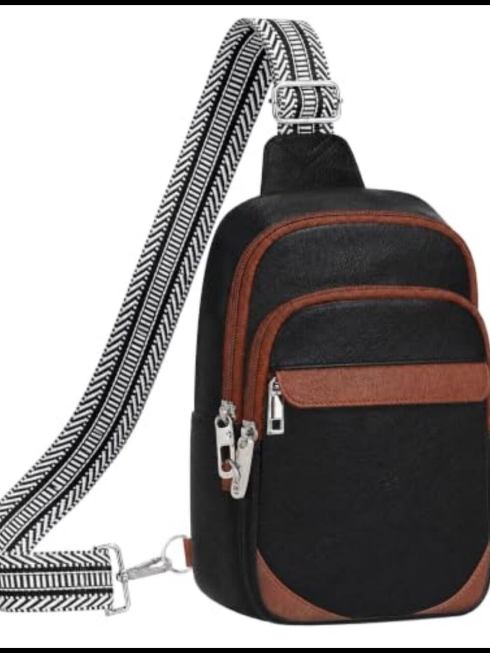 Anti Theft Crossbody Sling Bag RFID Blocking PU Leather Multi Pocket